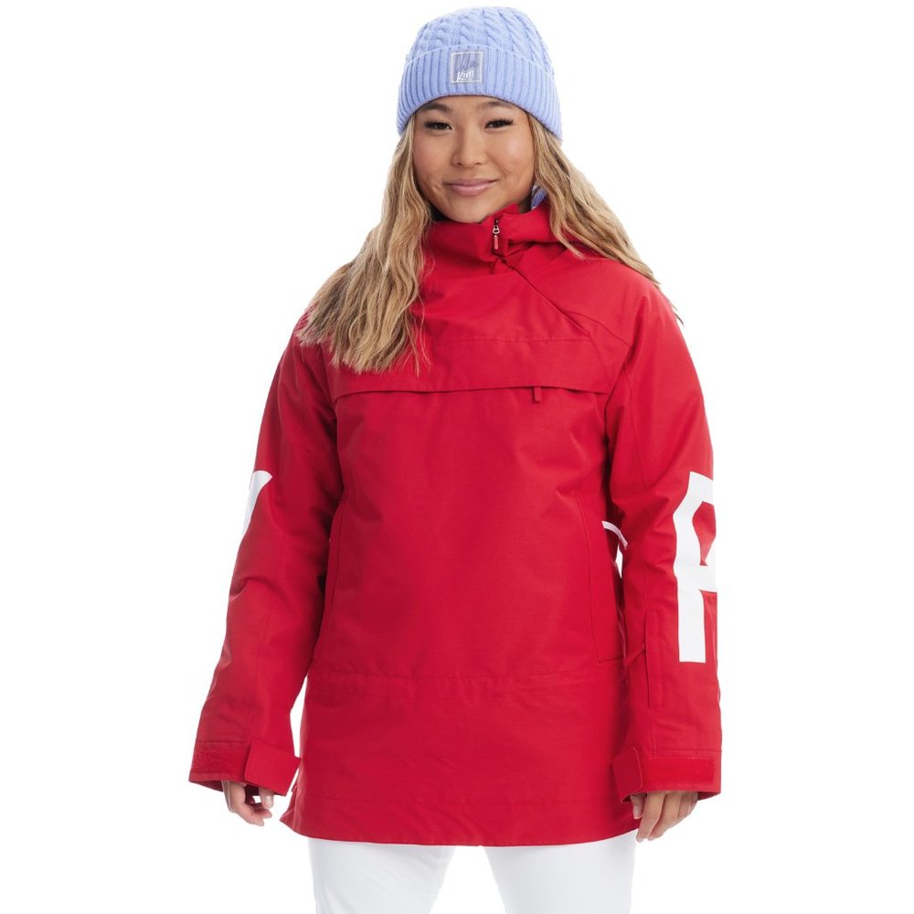 NEW $360 Roxy Chloe Kim Overhead Jacket! Small Red & White Waterproof Primaloft